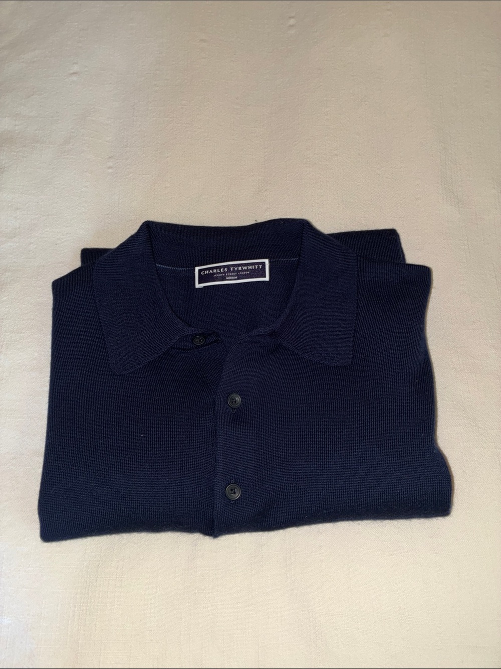 Charles Tyrwhitt Navy wool polo